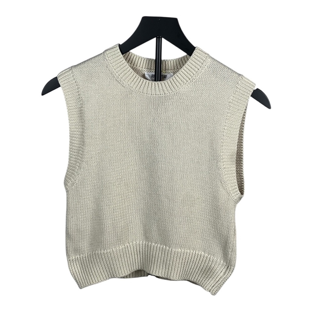 Double Zero Sleeveless Beige Knit Tank